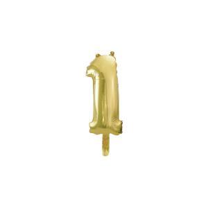 Palloncino  numero 1 champagne con valvola 14"-35cm. 1pz