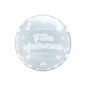 Deco b-loon 24" anniversario stampa bianca 1 pz