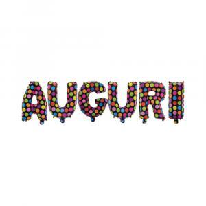 Palloncino  kit festone auguri con pois 14"-35cm. 1pz