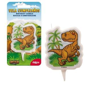 Candelina dinosauro t-rex 2d da 7,5cm, 1pz.