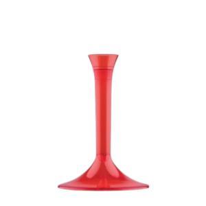 Base gambo per flute o calice colore rosso trasparente, 20pz.