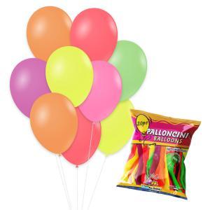 Palloncini fluorescenti, g90 10"-26cm assortiti, 20pz.