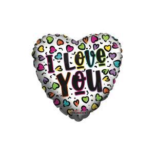 Palloncino  cuore i love you maculato 18"-45cm. 1pz