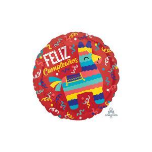 Palloncino  feliz cumpleanos fiesta tondo 17"-43cm. 5pz