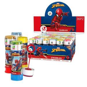 Espositore 36pz bolle di sapone spiderman 60ml