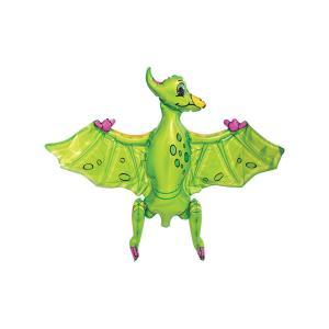 Palloncino  4d dinosauro pterodattilo divertente verde 32"-81cm. 1pz