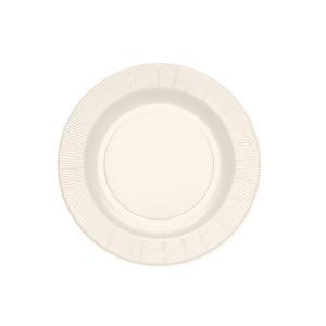 Piatti piccoli a righe compostabili colore bianco ø21cm. 20pz