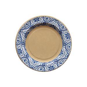 Piatti di carta plastic free piccoli a righe con decorazione new arabesque ø21cm. 8 pz