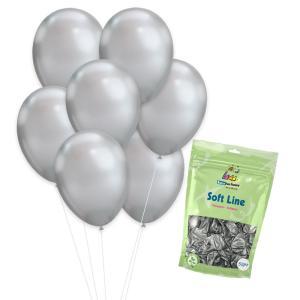 Palloncini soft line argento chrome 12inc-30cm. 50pz