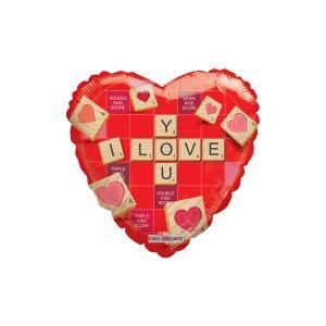 Palloncino  cuore scarabeo i love you 18"-45cm. 1pz