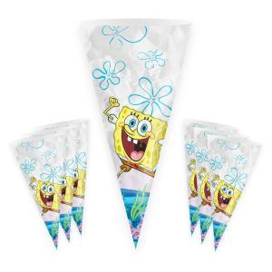 Coni portaconfetti o caramelle spongebob 20x40cm, 100pz.