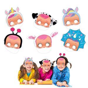 Maschere cry babies per bambini in cartoncino, 6pz.