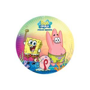 Piatti spongebob plastic free 18cm, 8pz.