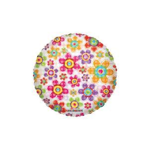 Palloncino  fiori colorati clear view tondo 18"-45cm. 1pz