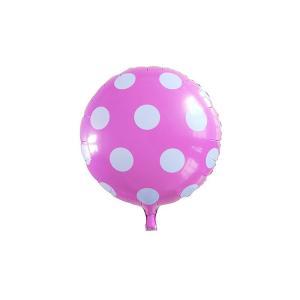 Palloncino  tondo rosa a pois 18"-45cm. 1pz