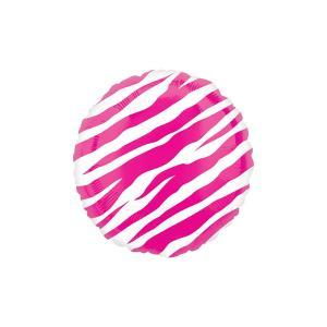 Palloncino  tondo zebrato fuxia 18"-45cm. 1pz