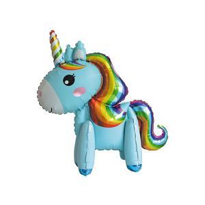 Palloncino  sagoma 3d unicorno celeste 25"-63cm. 1pz