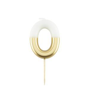 Candelina metal n 0  cm 10.5 bianco/oro