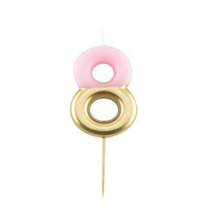 Candelina metal n 8 cm 10,5 rosa/oro