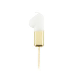 Candelina metal n 1 cm 10,5 bianco/oro