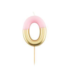 Candelina metal n 0  cm 10,5 rosa/oro