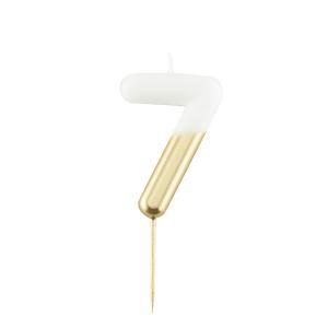 Candelina metal n 7 cm 10,5 bianco/oro