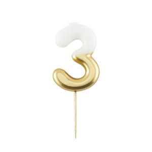 Candelina metal n 3 cm 10,5 bianco/oro