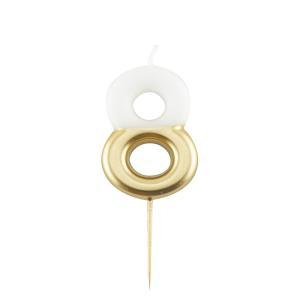 Candelina metal n 8 cm 10,5 bianco/oro