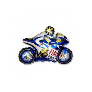 Palloncino  moto da corsa blu 33"-83cm. 5pz