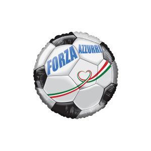 Palloncino  pallone da calcio forza azzurri tondo 18"-45cm. 1pz