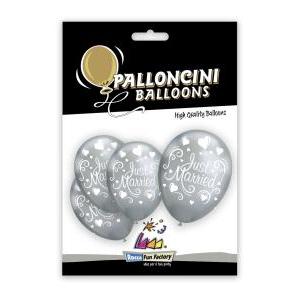 Blister 5pz titanio 12" argento st. bianca globo just marrie