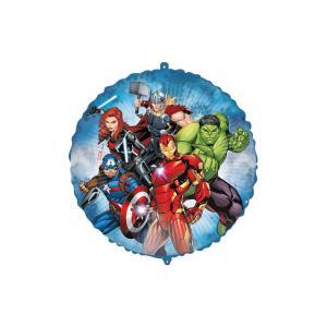 Palloncino tondo avengers con pesetto e nastrino 18"-46cm, 1pz.