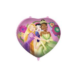 Palloncino cuore principesse 18"-46cm, 1pz.