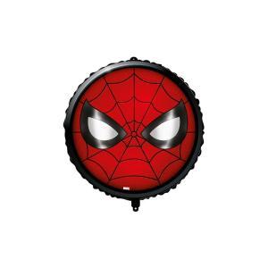 Palloncino tondo con viso spiderman 18"-46cm, 1pz.