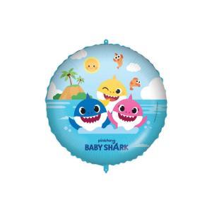 Palloncino baby shark e family con pesetto e nastrino 18"-46cm, 1pz.