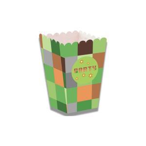 Scatole per popcorn tnt party pixel art a blocchi, 12pz.