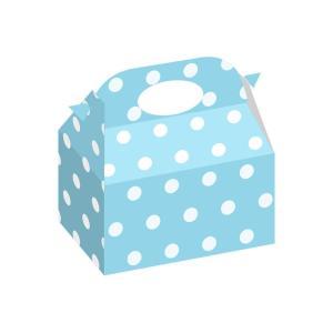 Scatole regalo celeste con pois bianchi, 12pz.