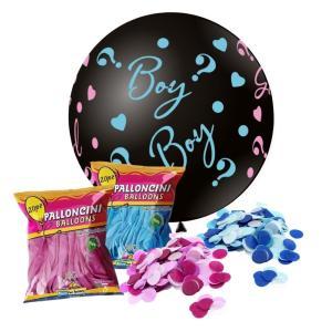 Kit baby shower e gender reveal party - sorpresa rosa o celeste, 43pz.