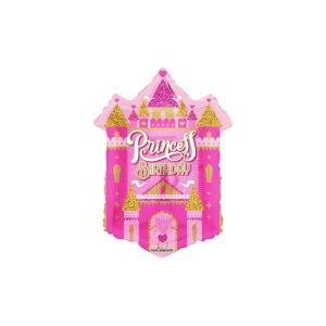 Palloncino happy birthday castello principesse 20inc-50cm, 1pz.