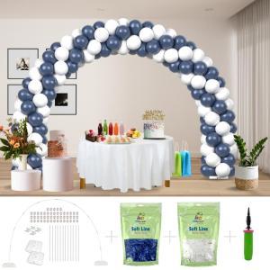 Kitff arco palloncini con 200 palloncini midnight blu e bianchi, struttura e pompetta per festa fai da te