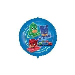 Palloncino pj masks con pesetto e nastrino 18inc-46cm, 1pz.