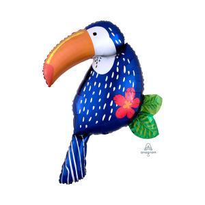 Palloncino  sagoma tucano giungla tropicale supershape 30"x37". 1pz