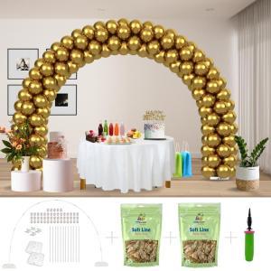 Kitff arco palloncini con 200 palloncini oro chrome, struttura e pompetta per festa fai da te