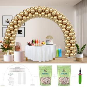 Kitff arco palloncini con 200 palloncini champagne chrome, struttura e pompetta per festa fai da te