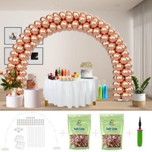 Kitff arco palloncini con 200 palloncini rosa gold chrome, struttura e pompetta per festa fai da te