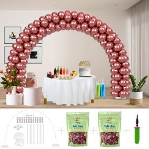 Kitff arco palloncini con 200 palloncini rosa chrome, struttura e pompetta per festa fai da te