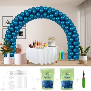 Kitff arco palloncini con 200 palloncini blu chrome, struttura e pompetta per festa fai da te