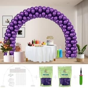 Kitff arco palloncini con 200 palloncini viola chrome, struttura e pompetta per festa fai da te