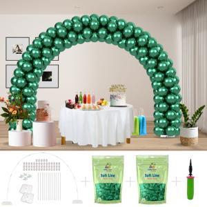 Kitff arco palloncini con 200 palloncini verde chrome, struttura e pompetta per festa fai da te