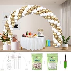 Kitff arco palloncini con 200 palloncini champagne chrome e bianco, struttura e pompetta per festa fai da te